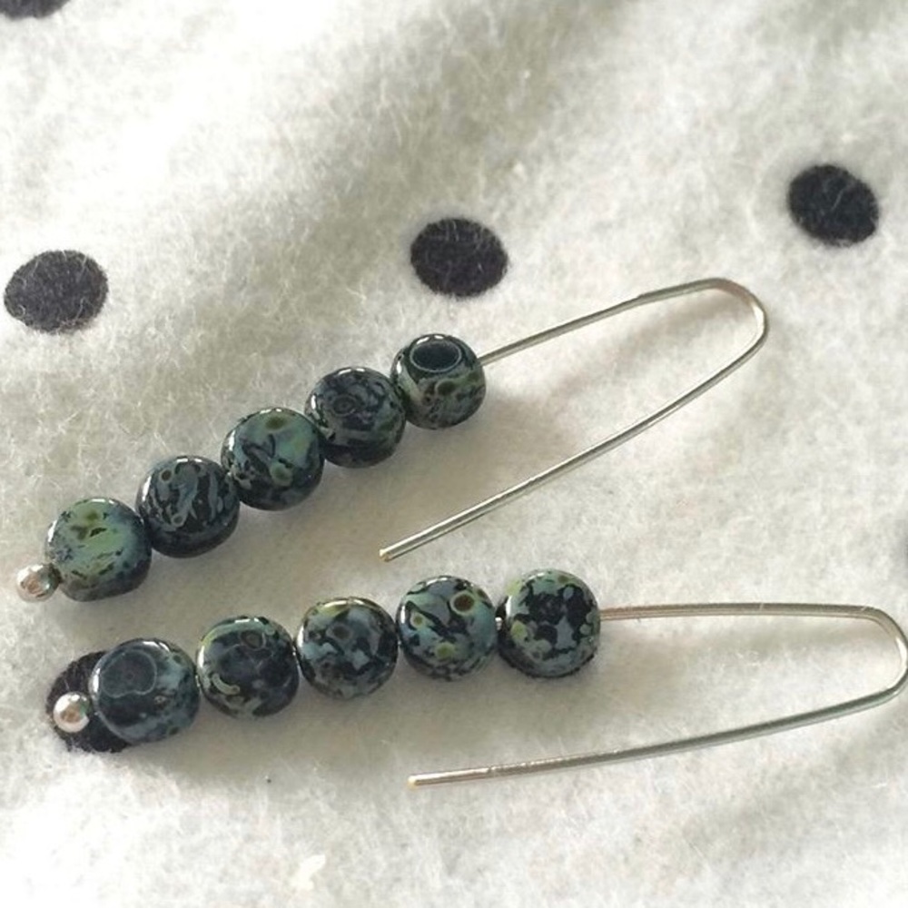 Czech glass bead earrings